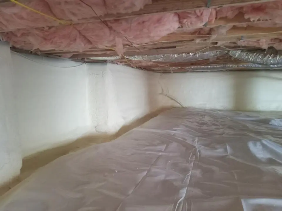 Crawl space encapsulation with closed-cell spray foam for Commercial Roof Restoration in Boise City
